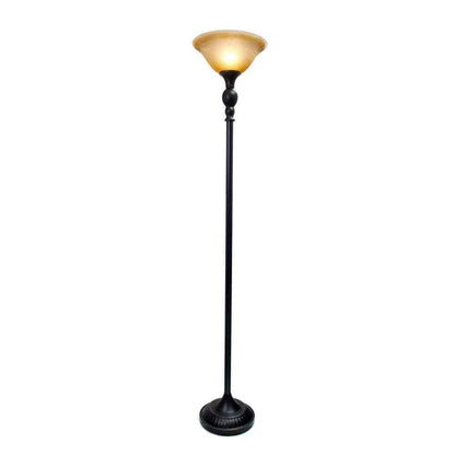 Elegant Designs 1-Light 71 in. Restoration Bronze Torchiere Floor Lamp