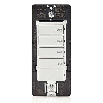 Leviton Decora 15 Amp 30-Minute In-Wall Timer Switch 1/2 HP/9.8Amp Fan/Motor