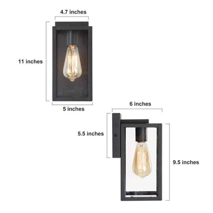 LNC Modern Black Outdoor Sconce 1-Light Minimalist Exterior Wall Lantern