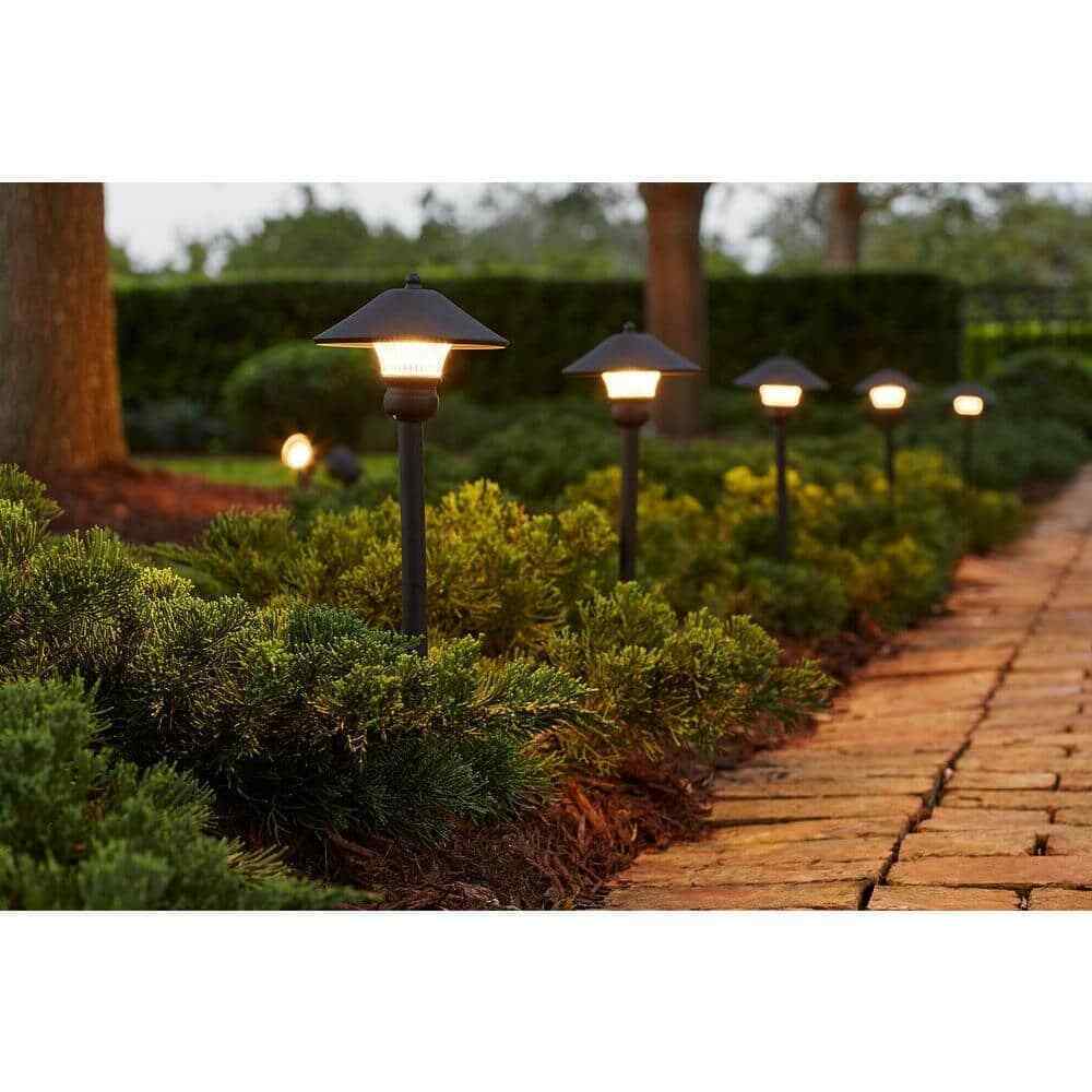 Hampton Bay Pearson Bronze Integrated LED Path Light and Flood Light Kit(8-Pack)