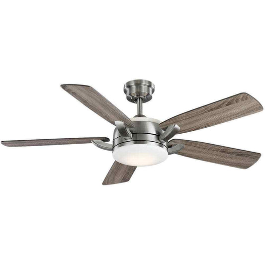Home Decorators Colemont 52 in. Integrated LED Brushed Nickel Ceiling Fan