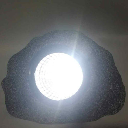 Solar 5 in. 10 Lumens Rock Outdoor Landscaping Spotlight in Gray ( 4-Pack)