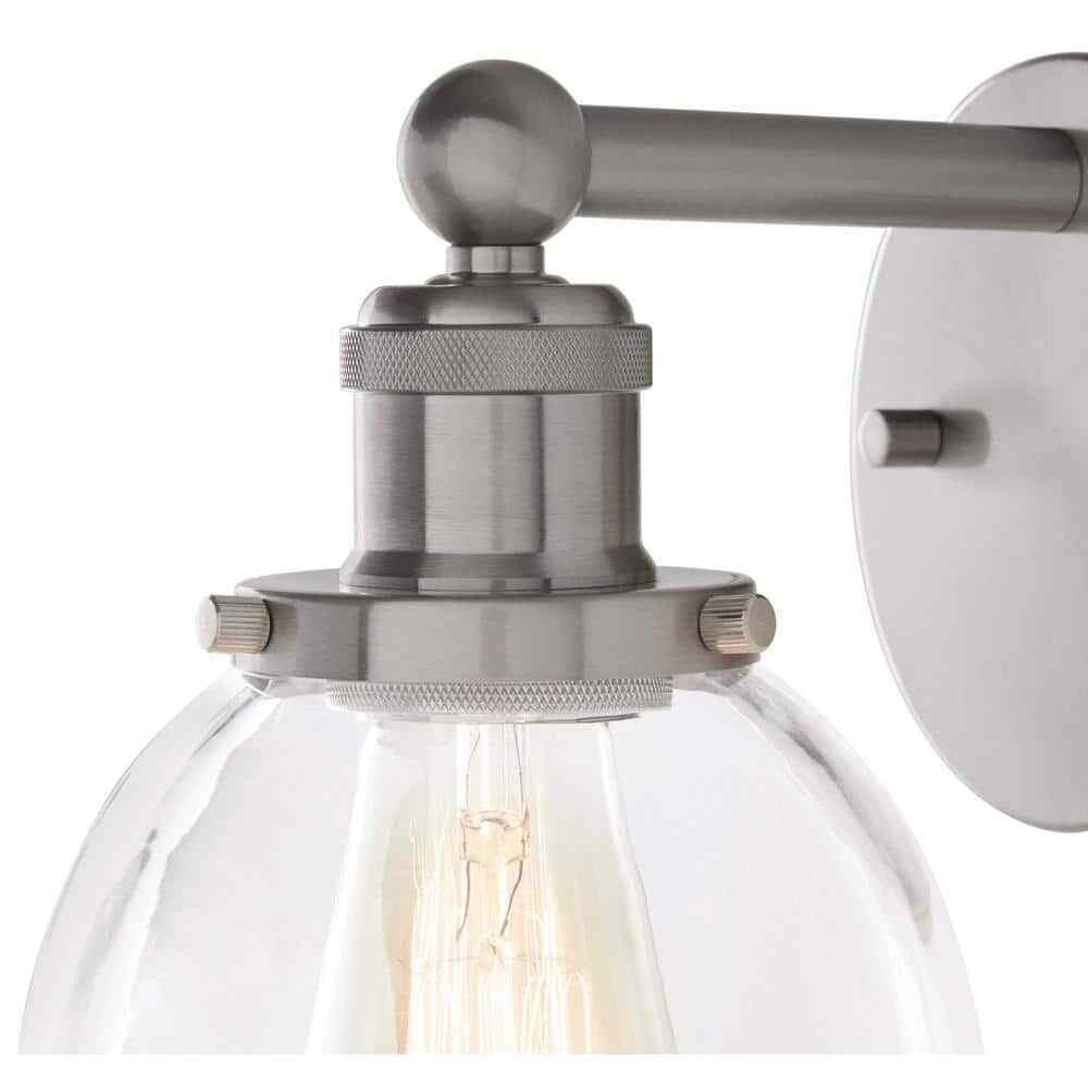 Home Decorators Evelyn Brushed Nickel Modern Industrial Indoor Wall Sconce