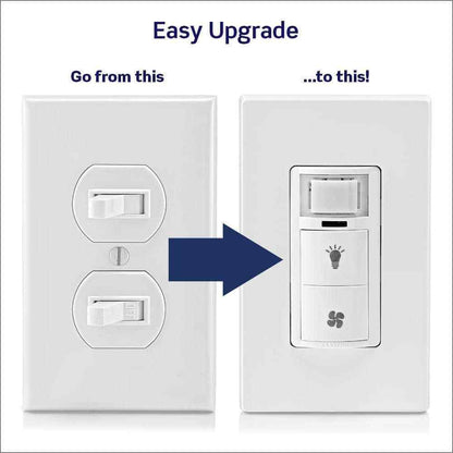 Leviton Decora In-Wall Combination Humidity Sensor Fan Control w/Light Switch