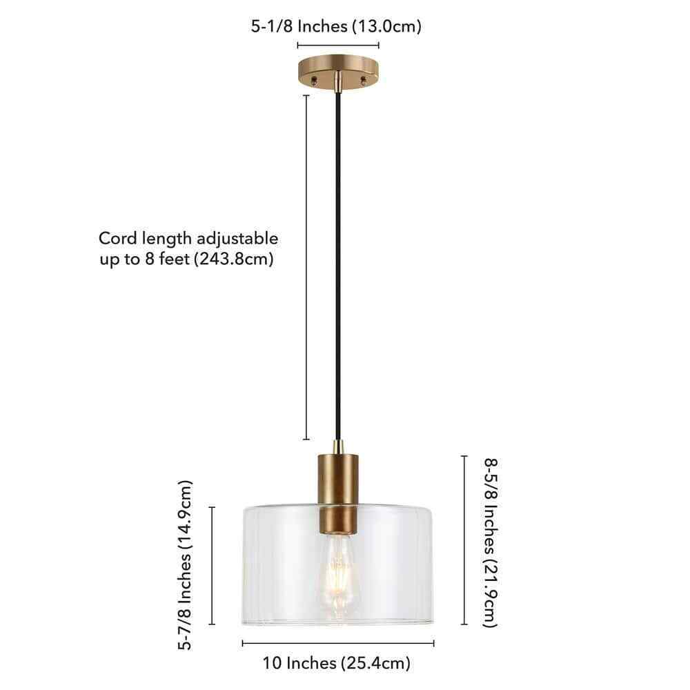 Meyer&Cross Henri 1-Light Hand-Blown Glass Pendant with Brass Accents PD0096