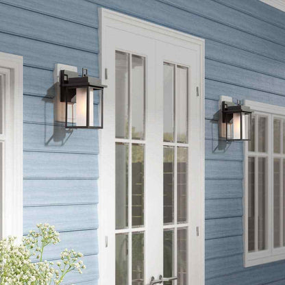 Uolfin Modern Black Square Outdoor Wall Lantern Sconce