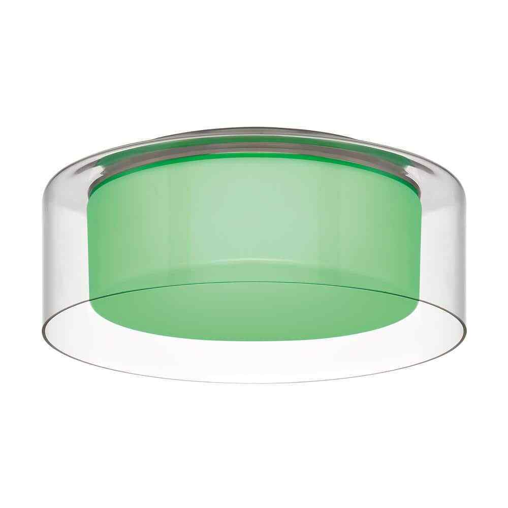Denning 13 in. Brushed Nickel Smart Voice Controlled RGB LED Flush Mount