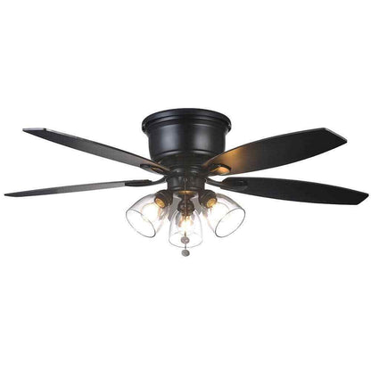 Hampton Bay Stoneridge 52 in. Matte Black Hugger LED Ceiling Fan with Light Kit