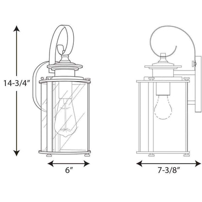 Progress Lighting Squire Collection 1-Light Black Outdoor Small Wall Lantern