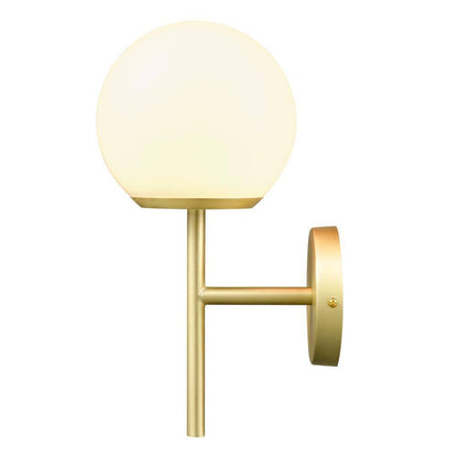 Light Society Anna 5 in. 1-Light Brushed Brass/White Wall Sconce