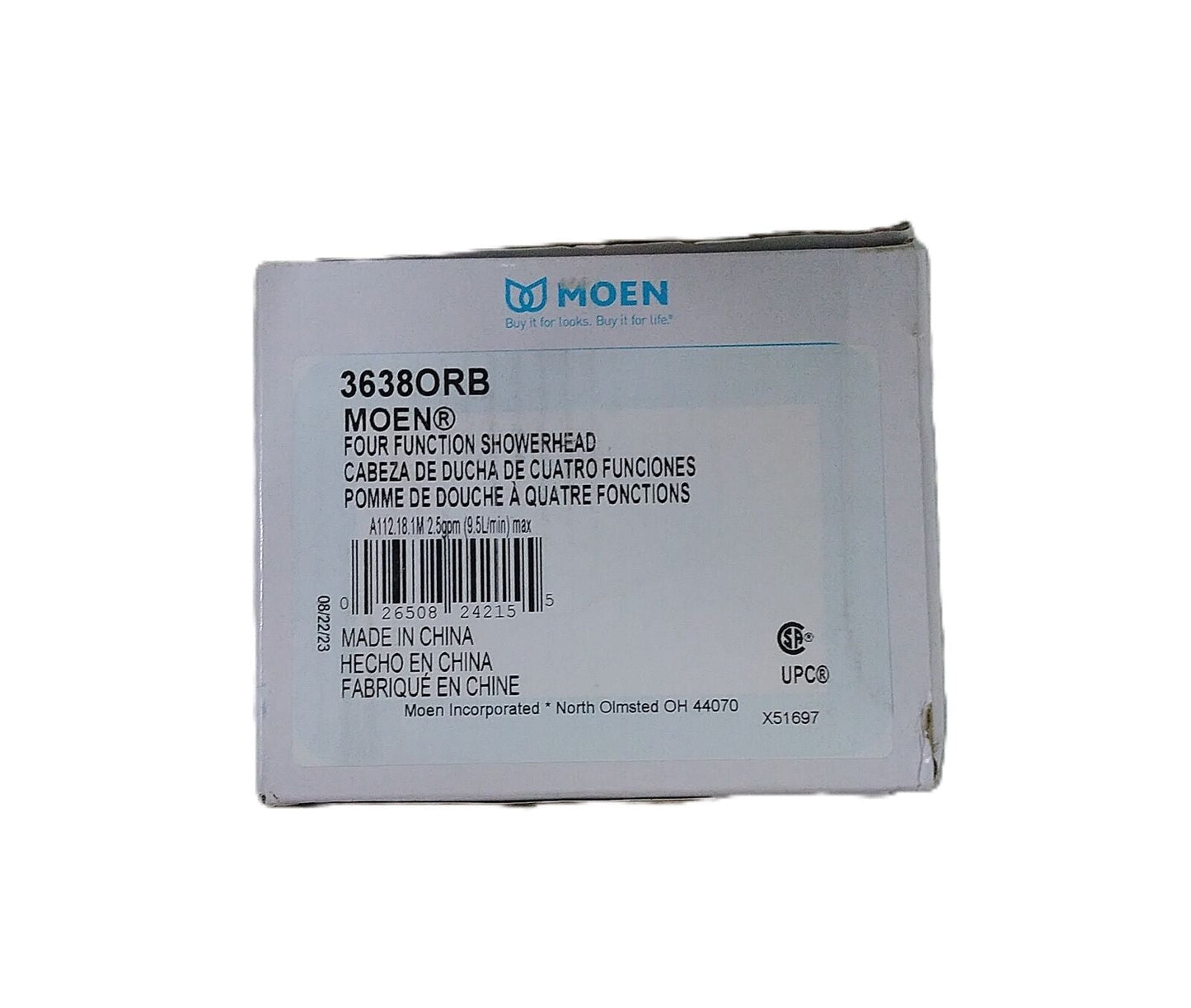 MOEN 4-Spray 4.4 in. Single Wall Mount Fixed Shower Head in Oil Rubbed Bronze