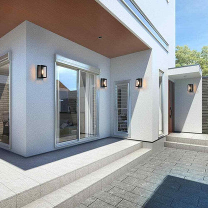 LNC Modern Black Outdoor Sconce 1-Light Minimalist Exterior Wall Lantern