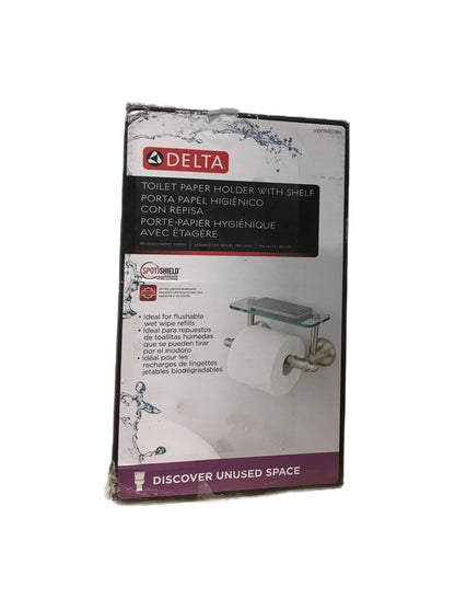Delta Hospitality Extensions Toilet Paper Holder Glass Shelf for Brushed Nickel