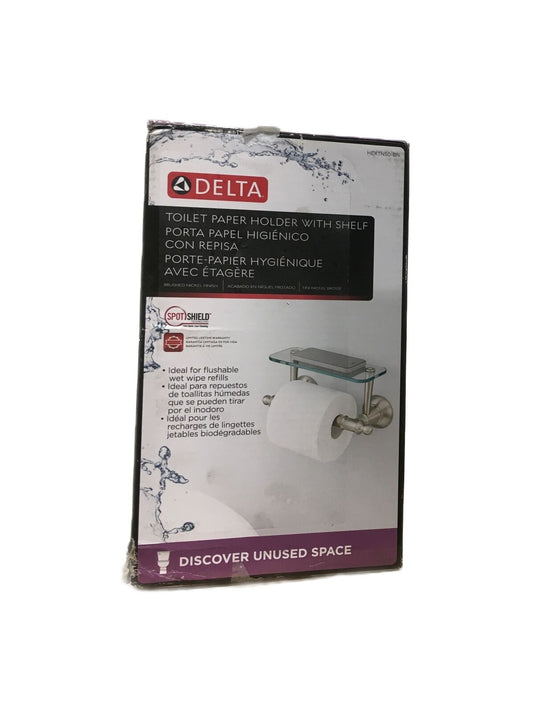 Delta Hospitality Extensions Toilet Paper Holder Glass Shelf for Brushed Nickel