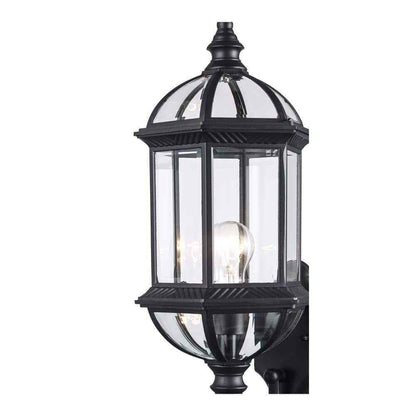 Bel Air Lighting Wentworth 1-Light Large Black Outdoor Wall Light Fixture