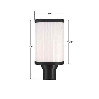 GLUCKSTEINELEMENTS Massey Black Metal LED Outdoor Post Mount 39666-HBCLED