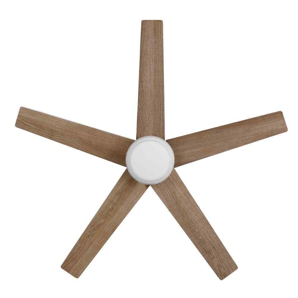 Hampton Bay Mena 44 in. LED Indoor/Outdoor Matte White Ceiling Fan w/ Light Kit