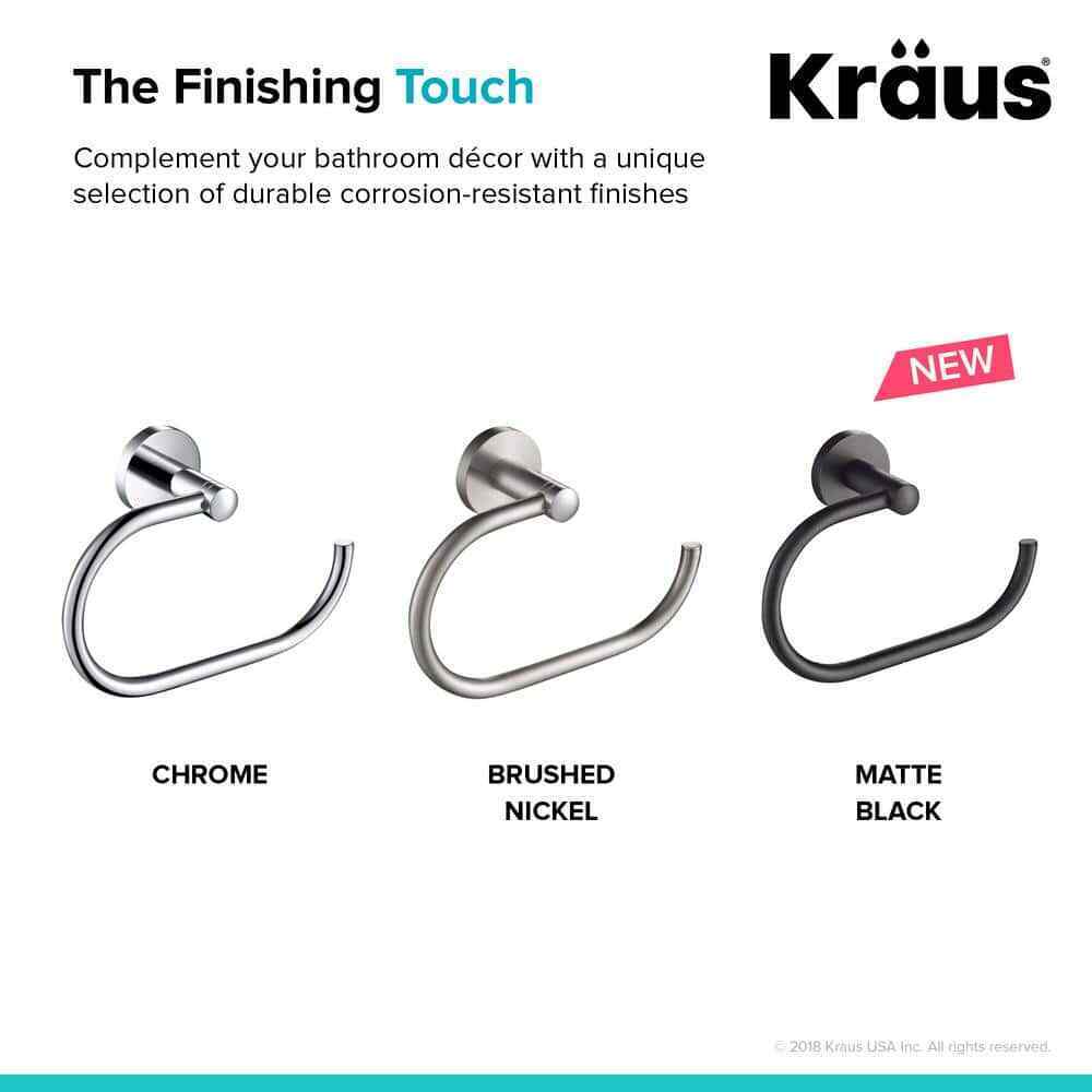 KRAUS Elie Bathroom Towel Ring in Matte Black KEA-18825MB