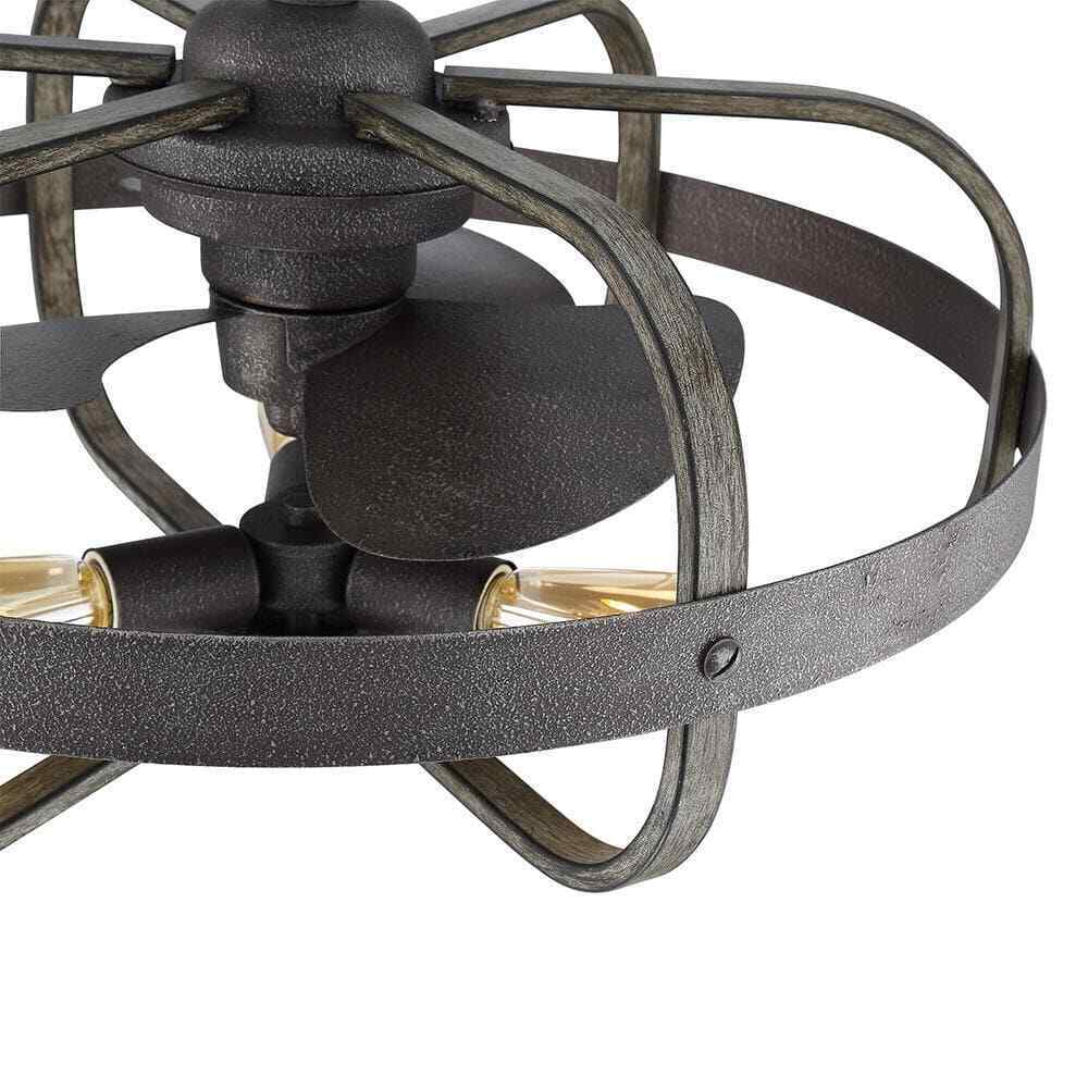 Home Decorators Keowee 23 in Indoor/Outdoor Black Iron Coastal Caged Ceiling Fan