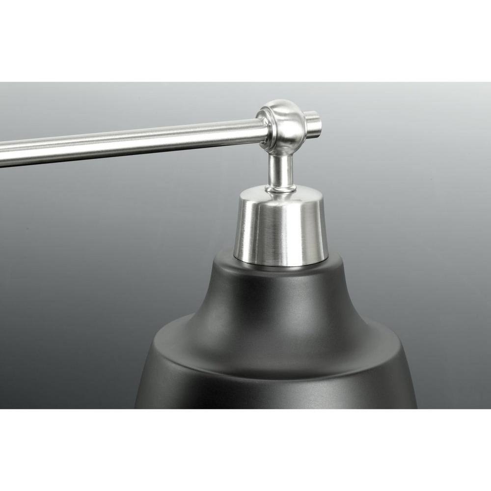 Progress Lighting Bramlett 3-Light Brushed Nickel Matte Black Metal Shade Light