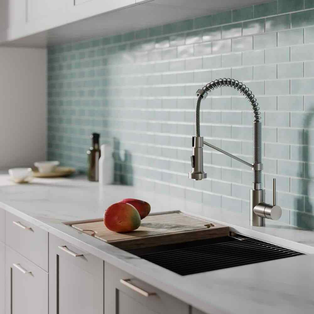 KRAUS Spot Free 18-Inch Kitchen Faucet w/ Dual Function Pull-Down Sprayhead