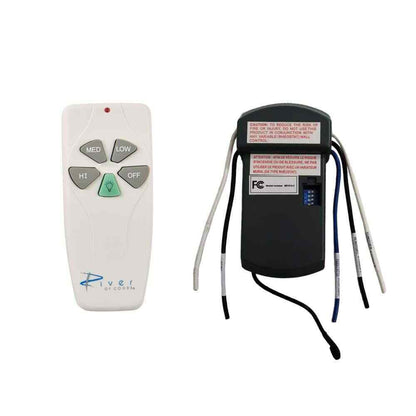 River of Goods 3-Speed Ceiling Fan Handheld Remote Control & Receiver Kit White