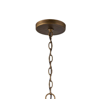 Bel Air Lighting 14 in Antique Gold Pendant Light Fixture with Caged Metal Shade