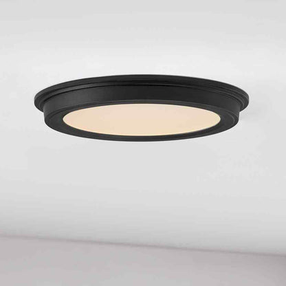 Commercial Electric 7 in. Matte Black 3-CCT LED Round Flush Ceiling Light 2-Pack