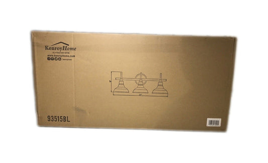 KENROY HOME Dale 24 in. 3-Light Black Vanity Light