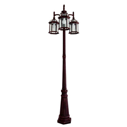 LUTEC 3-Head Rust Outdoor Post Light 7150630272