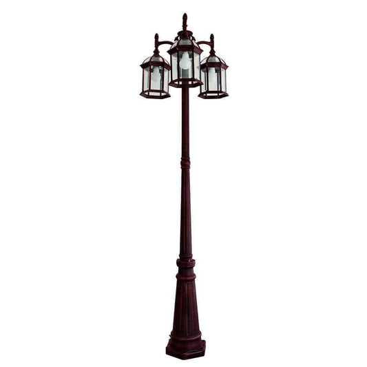 LUTEC 3-Head Rust Outdoor Post Light 7150630272