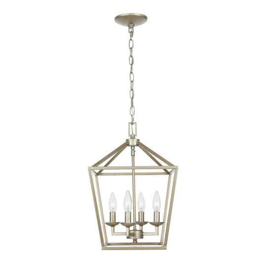Home Decorators Weyburn 4-Light Antique Silver Leaf Farmhouse Chandelier
