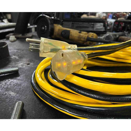 Husky VividFlex 25 ft. 12/3 Heavy Duty Extension Cord w/ Lighted End Yellow