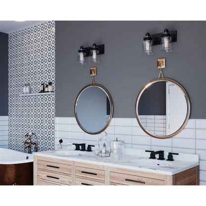 Progress Lighting Calhoun 2-Light Antique Bronze Clear Glass Bath Vanity Light