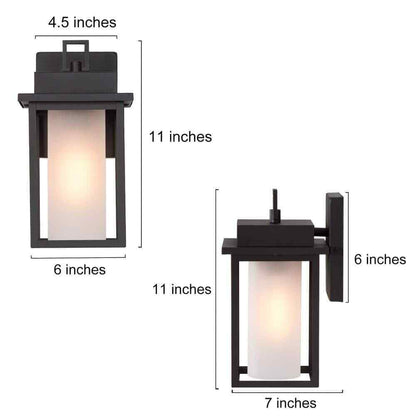 Uolfin Modern Black Square Outdoor Wall Lantern Sconce
