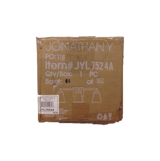 JONATHAN Y Staunton 24 in. 3-Light Iron/Glass Modern Cottage LED Vanity Light