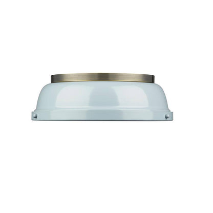 Golden Lighting Duncan AB 2-Light Aged Brass Flush Mount Light 3602-14 AB-SF