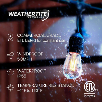 Brightech Ambience 24 ft. Outdoor Plug-in LED Hanging Edison Bulb String-Light