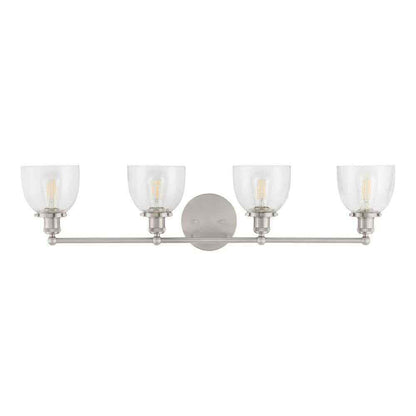 Home Decorators Evelyn 37.5 in. 4-Light Brushed Nickel Vanity Light