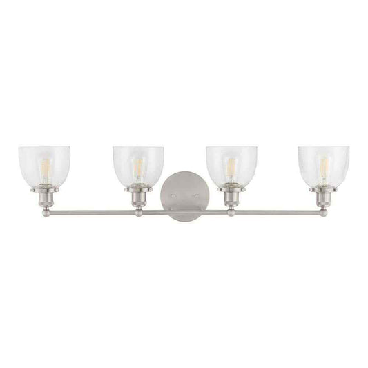 Home Decorators Evelyn 37.5 in. 4-Light Brushed Nickel Vanity Light