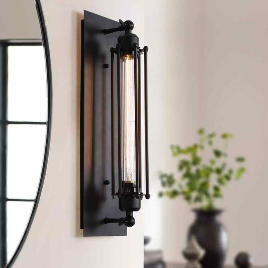LNC Modern Industrial Black Linear Wall Sconce, 1-Light Bathroom Vanity Light