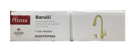 Pfister Barullli Single Handle Pull Down Sprayer Kitchen Faucet Brushed Gold