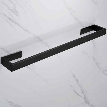Hlihome 4-Piece Towel Bar Bath Hardware Set in Matte Black