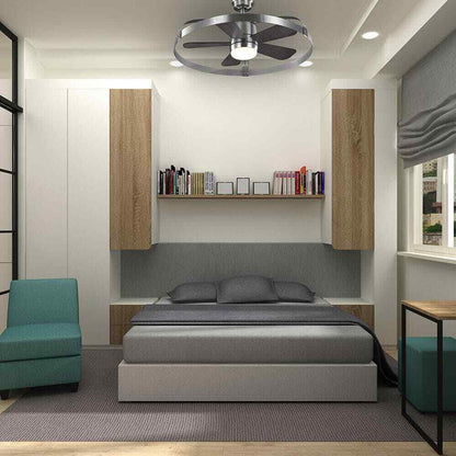 Home Decorators Harrington 36 in. LED Brushed Nickel Ceiling Fan w/ Light+Remote