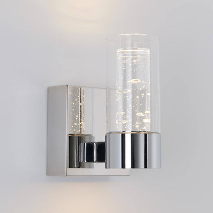 Artika Essence 4.3 in. 1-Light Chrome LED Wall Sconce Light Fixture for Bathroom