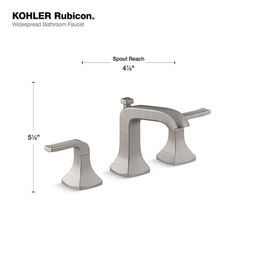 KOHLER Rubicon 8 in. Widespread 2-Handle Bathroom Faucet in Brushed Nickel