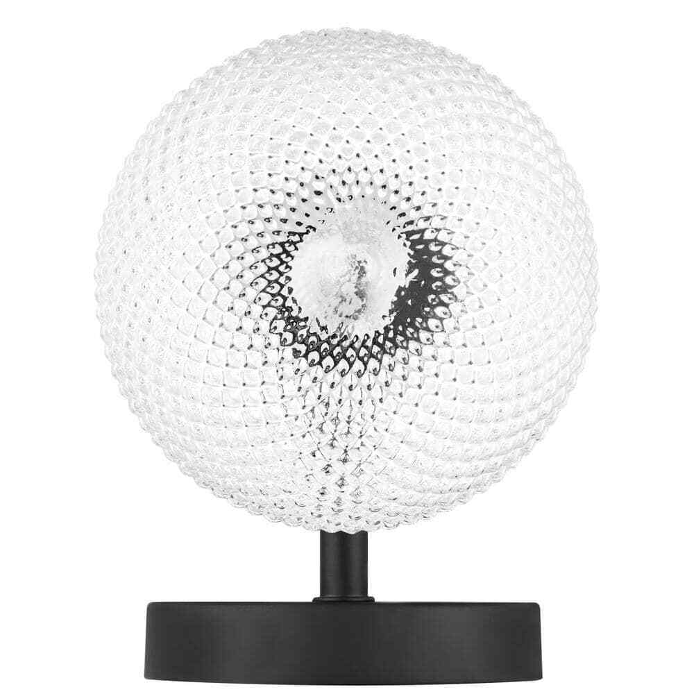 Hampton Bay Walsh 1-Light Black Wall Sconce Light with Prismatic Glass Shade