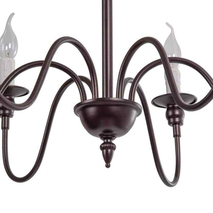 LNC 6-Light Farmhouse Oiled Bronze Candlestick Kitchen Island Chandelier