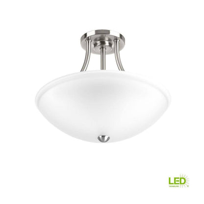 Progress Lighting Gather Brushed Nickel Integrated LED Semi-Flush Mount