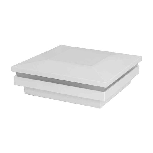Fiberon 5 in. x 5 in. White LED Post Hardwired Top Halo Deck Post Cap Light